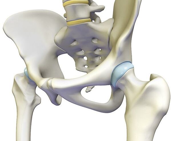 Osteochondrosis causes sharp pain in the hip joint