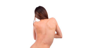 Curvature to the side (scoliosis) in the area of the lumbar